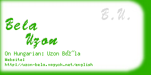 bela uzon business card